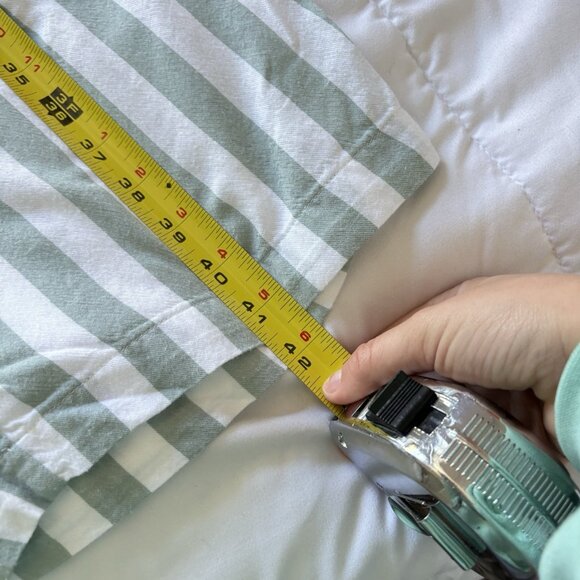 Victoria's Secret VS Long Sleeve Green Striped Button Up Top Bottoms Womens L - Picture 12 of 13